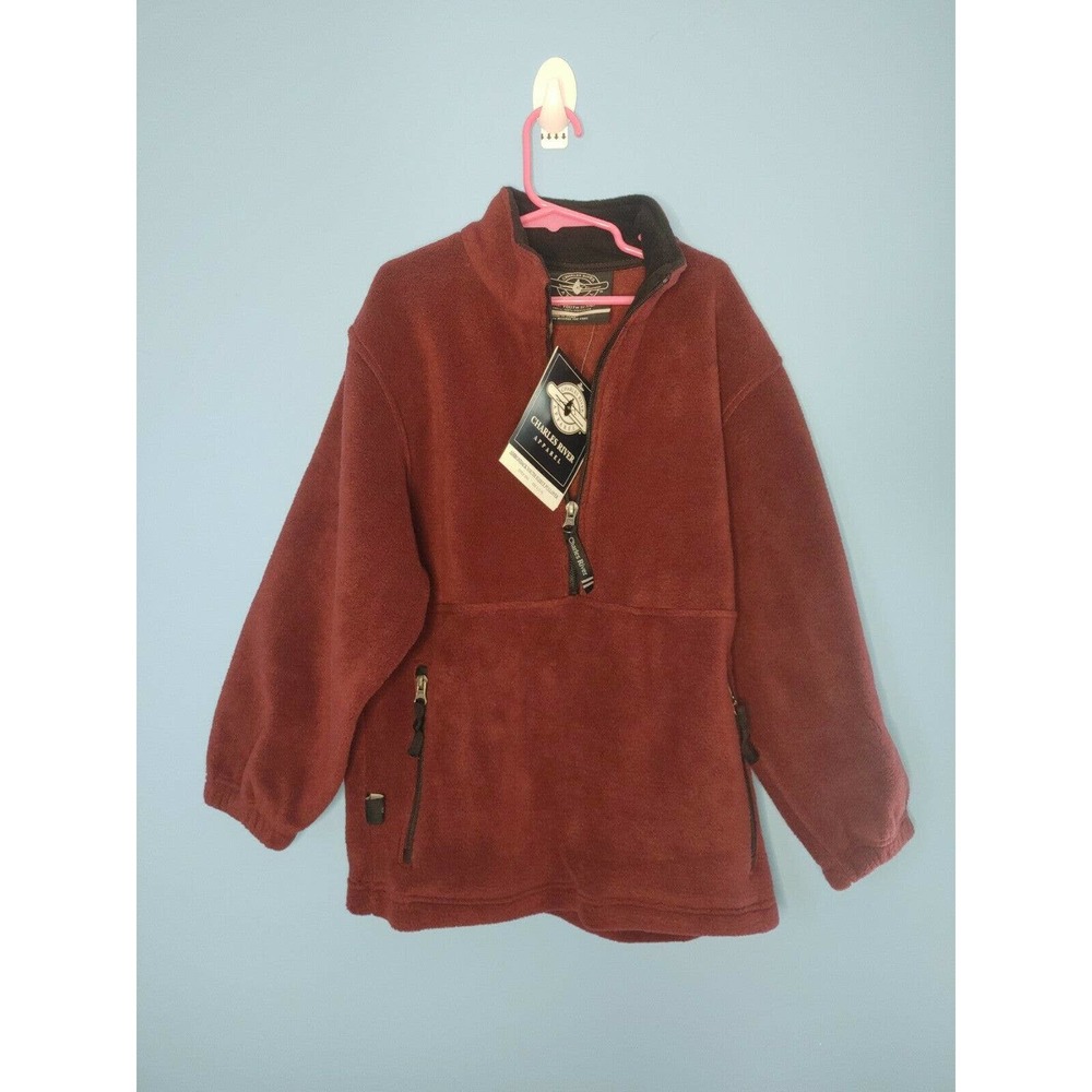 Charles River Apparel Adirondack Youth Fleece Pullover Youth Size Maroon w/Black